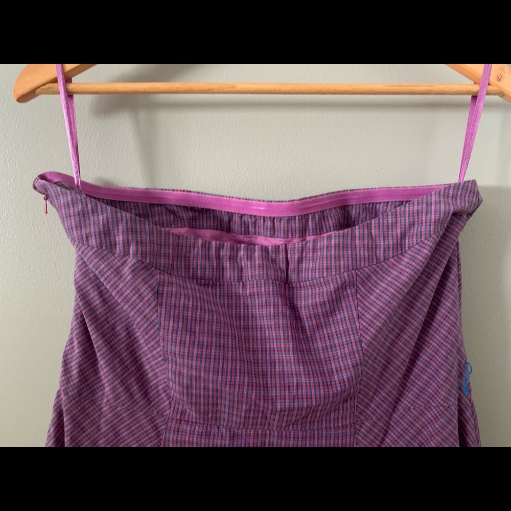 American Eagle Summer Strapless Plaid Dress - Picture 4 of 8